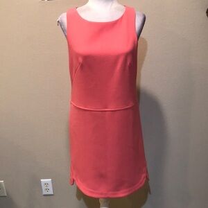 Ann Taylor Coral Exposed Zipper Back and Rounded Hem-Size 6